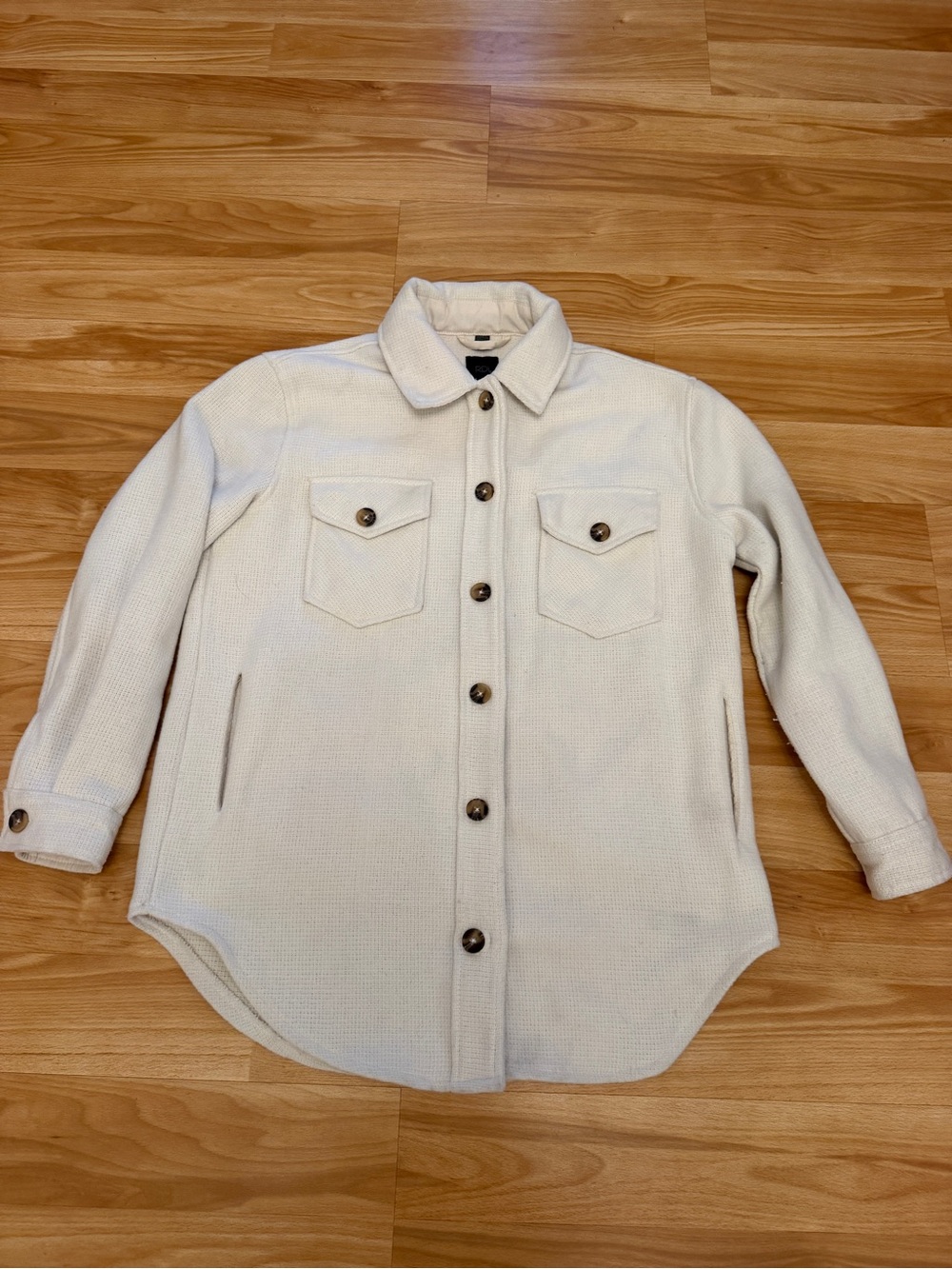 RDI Cream Button-Front Utility Shacket (sz Small)